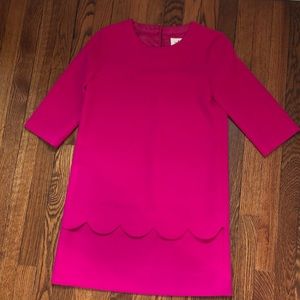 Hot pink Kate spade scalloped shift dress